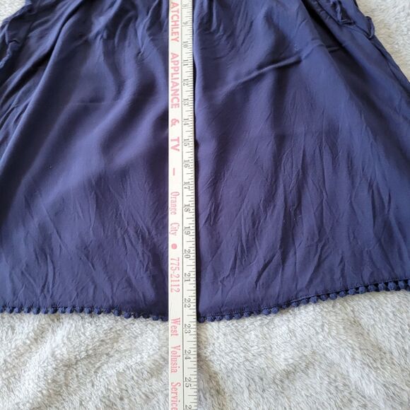 Taylor & Sage Blouse Womens Medium Purple Embroidered Milkmaid Short Sleeve Boho - Picture 7 of 10